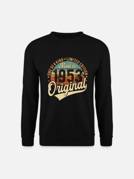 1953 Jahrgang geboren Retro Vintage Geburtstag - Unisex Pullover - Schwarz