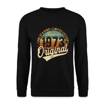 1973 Vintage Born Retro Vintage Birthday - Unisex Sweatshirt - black - Front - Alina (178cm) & Michal (187cm)