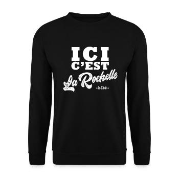 La rochelle Humour Rochelais - Sweat-shirt Unisexe - noir - Devant - Alina (178cm) & Michal (187cm)