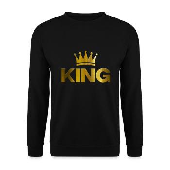 King - Unisex Sweatshirt - black - Front - Alina (178cm) & Michal (187cm)