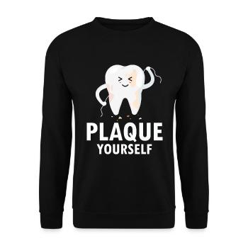 Dental laboratory and dental technology for dental clinics - Unisex Sweatshirt - black - Front - Alina (178cm) & Michal (187cm)