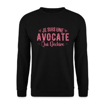 Je Suis Une Avocate Qui Déchire - Sweat-shirt Unisexe - noir - Devant - Alina (178cm) & Michal (187cm)