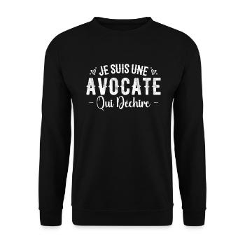Je Suis Une Avocate Qui Déchire - Sweat-shirt Unisexe - noir - Devant - Alina (178cm) & Michal (187cm)