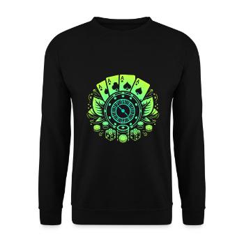 Poker, Poker, Poker Player - Unisex Sweatshirt - black - Front - Alina (178cm) & Michal (187cm)