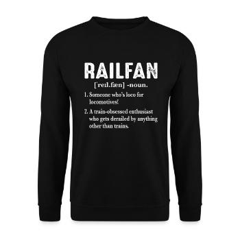 Railfan definition For Train Driver Transporter - Unisex Sweatshirt - black - Front - Alina (178cm) & Michal (187cm)