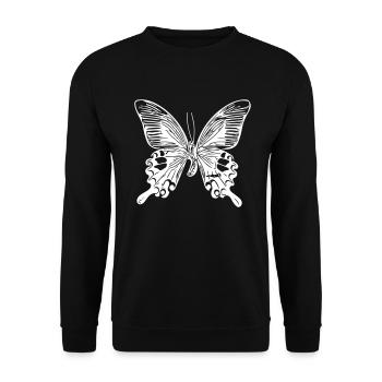 Butterfly - Vector - All colors possible - Unisex Sweatshirt - black - Front - Alina (178cm) & Michal (187cm)