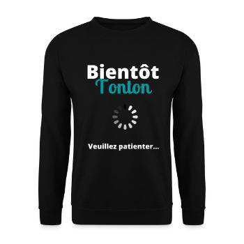 Bientôt tonton Cadeau naissance - Sweat-shirt Unisexe - noir - Devant - Alina (178cm) & Michal (187cm)