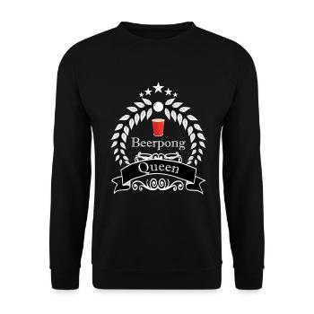 Beerpong Queen Girl Bierpong boive bière fête - Sweat-shirt Unisexe - noir - Devant - Alina (178cm) & Michal (187cm)
