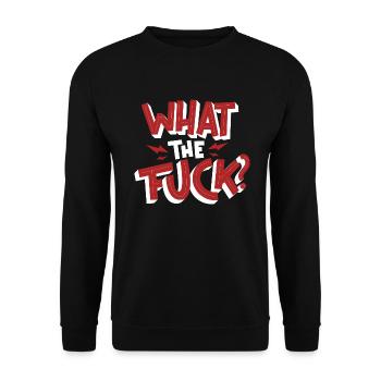 What the fuck? - Unisex Pullover - Schwarz - Vorne - Alina (178cm) & Michal (187cm)