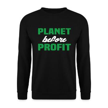 Planet Before Profit - Unisex Sweatshirt - black - Front - Alina (178cm) & Michal (187cm)