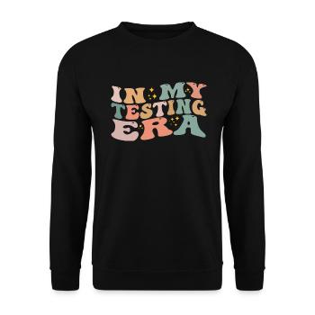 In My Testing Era Funny Testing Teacher - Unisex Sweatshirt - black - Front - Alina (178cm) & Michal (187cm)