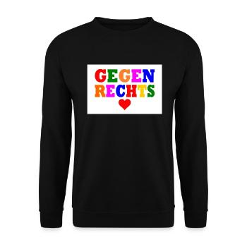Gegen rechts - Unisex Pullover - Schwarz - Vorne - Alina (178cm) & Michal (187cm)