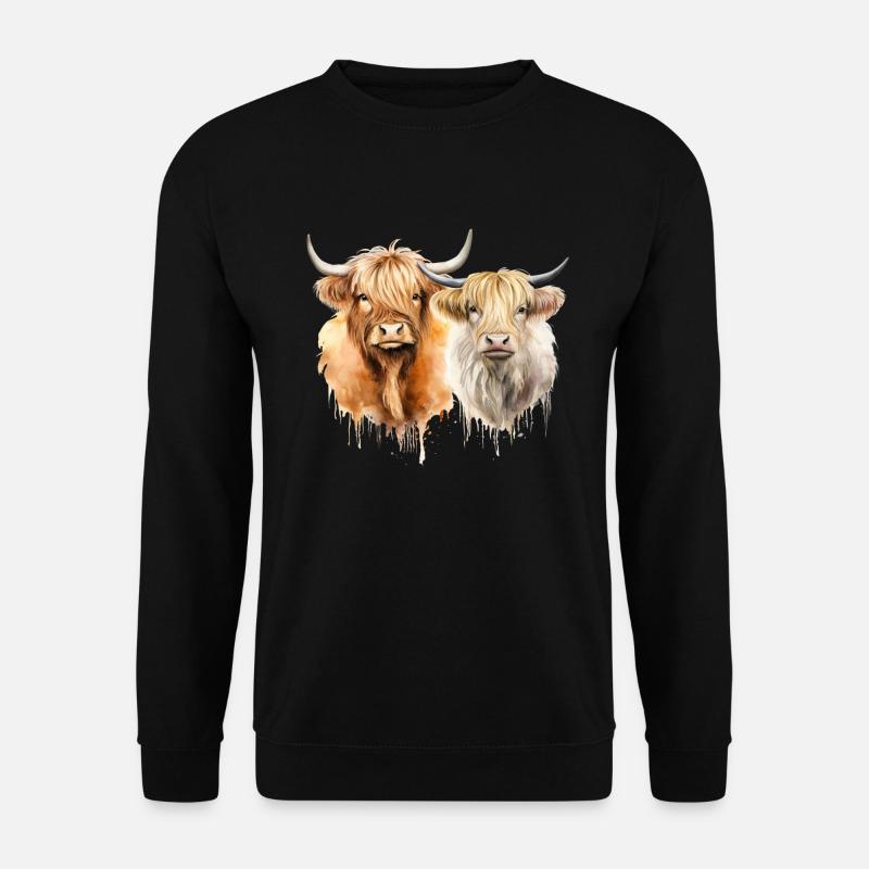 Personalized Scottish Highland Cows Gift - Unisex Sweatshirt - black