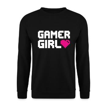 Gamer Girl Video Games Gaming - Unisex Sweatshirt - black - Front - Alina (178cm) & Michal (187cm)