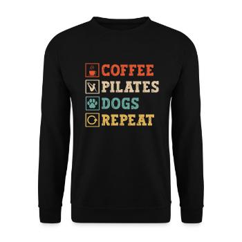 Coffee Pilate Dogs Lover - Unisex Sweatshirt - black - Front - Alina (178cm) & Michal (187cm)