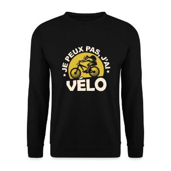 T-shirt Vélo - Je peux pas ... j'ai Vélo - Sweat-shirt Unisexe - noir - Devant - Alina (178cm) & Michal (187cm)