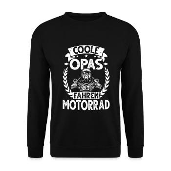Cool Grandpas Ride Motorcycle - Grandpa Motorcyclist - Unisex Sweatshirt - black - Front - Alina (178cm) & Michal (187cm)