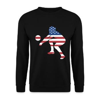 Sport Us Flag Volleyball - Unisex Pullover - Schwarz - Vorne - Alina (178cm) & Michal (187cm)