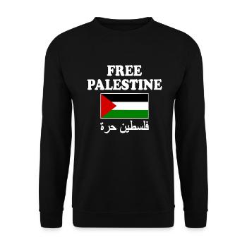 Free palestine - Sweat-shirt Unisexe - noir - Devant - Alina (178cm) & Michal (187cm)