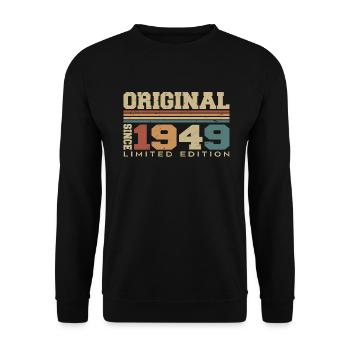 Original 1949 Retro Gift 75th Anniversary 1949 - Unisex Sweatshirt - black - Front - Alina (178cm) & Michal (187cm)