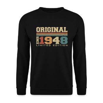 Original 1948 Retro Gift 76th Birthday 1948 - Unisex Sweatshirt - black - Front - Alina (178cm) & Michal (187cm)