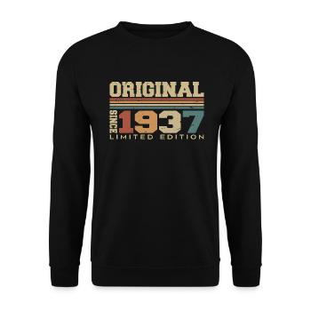 Original 1937 Rétro Cadeau 87 e Anniversaire 1937 - Sweat-shirt Unisexe - noir - Devant - Alina (178cm) & Michal (187cm)