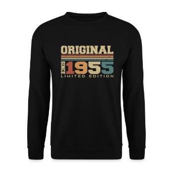 Original 1955 Rétro Cadeau 69 e Anniversaire 1955 - Sweat-shirt Unisexe - noir - Devant - Alina (178cm) & Michal (187cm)