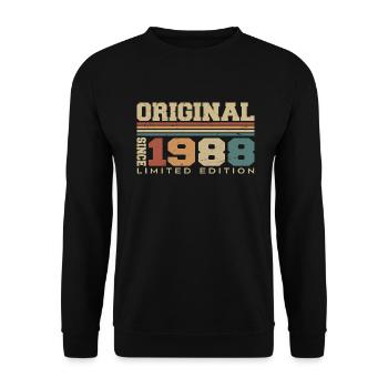 Original 1988 Rétro Cadeau 36e Anniversaire 1988 - Sweat-shirt Unisexe - noir - Devant - Alina (178cm) & Michal (187cm)