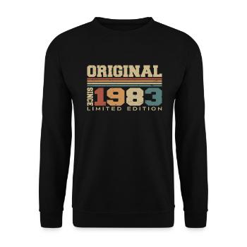 Original 1983 Rétro Cadeau 41e Anniversaire 1983 - Sweat-shirt Unisexe - noir - Devant - Alina (178cm) & Michal (187cm)