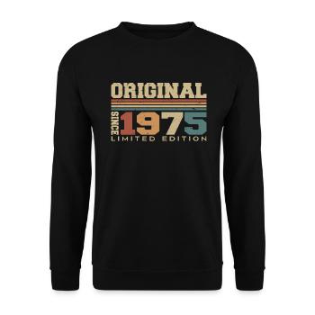 Original 1975 Rétro Cadeau 49e Anniversaire 1975 - Sweat-shirt Unisexe - noir - Devant - Alina (178cm) & Michal (187cm)