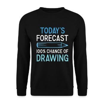 Drawer Today's Forecast Drawing - Unisex Pullover - Schwarz - Vorne - Alina (178cm) & Michal (187cm)