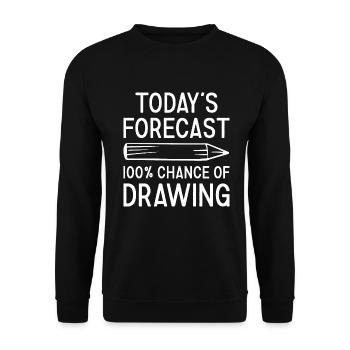 Drawer Today's Forecast Drawing - Unisex Pullover - Schwarz - Vorne - Alina (178cm) & Michal (187cm)