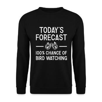 Bird Watcher Today's Forecast Bird Watching - Unisex Pullover - Schwarz - Vorne - Alina (178cm) & Michal (187cm)