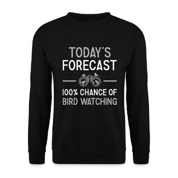 Bird Watcher Today's Forecast Bird Watching - Unisex Pullover - Schwarz - Vorne - Alina (178cm) & Michal (187cm)