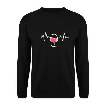 Vin battement de cœur vin rosé vin rouge - Sweat-shirt Unisexe - noir - Devant - Alina (178cm) & Michal (187cm)