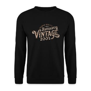 January 2001 | 2001 January Vintage Birthday - Unisex Sweatshirt - black - Front - Alina (178cm) & Michal (187cm)