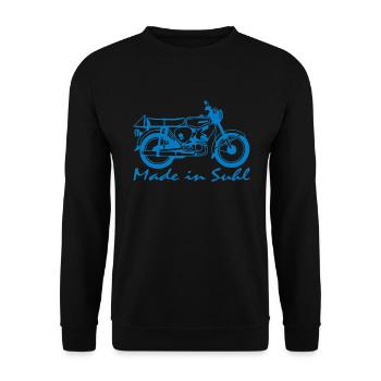 Simson S51 Made in Suhl - Unisex Pullover - Schwarz - Vorne - Alina (178cm) & Michal (187cm)