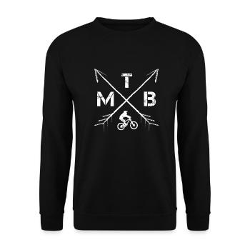 MTB Mountain Bike Gift I Downhill Bicyclist - Unisex Sweatshirt - black - Front - Alina (178cm) & Michal (187cm)