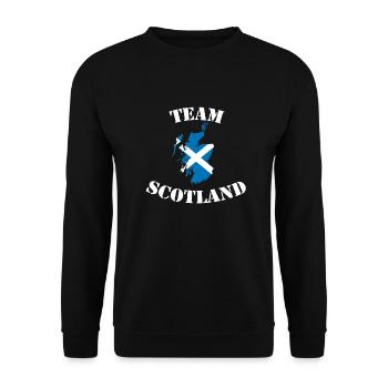 Team Schottland - Unisex Pullover - Schwarz - Vorne - Alina (178cm) & Michal (187cm)