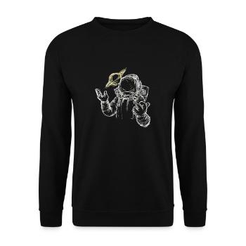 Cosmonaute flotte dans l'espace, je suis en apesanteur heureux - Sweat-shirt Unisexe - noir - Devant - Alina (178cm) & Michal (187cm)