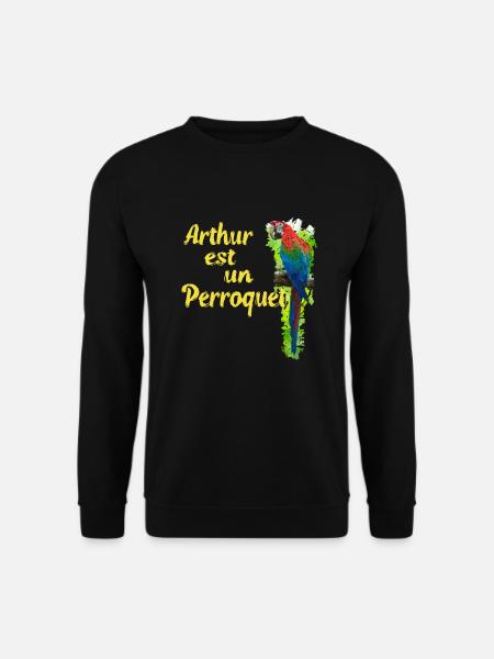 Arthur der Papagei Französisch lernen Perroquet - Unisex Pullover - Schwarz