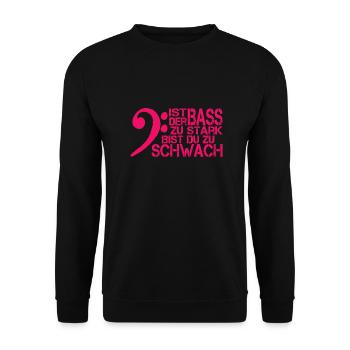 Festival laute Bass Musik Techno Tshirt Geschenk - Unisex Pullover - Schwarz - Vorne - Alina (178cm) & Michal (187cm)