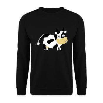 Lustige Kuh Luise - Bauernhof - Unisex Sweatshirt - black - Front - Alina (178cm) & Michal (187cm)