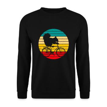 Funny Cycling Squirrel Retro Cycling - Unisex Sweatshirt - black - Front - Alina (178cm) & Michal (187cm)