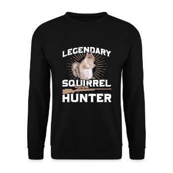 Lustige Eichhörnchen Jagd Zitat Forent Tier Jäger - Unisex Pullover - Schwarz - Vorne - Alina (178cm) & Michal (187cm)