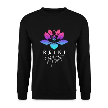 Reiki Meister Energie Therapie Meditation - Unisex Pullover - Schwarz - Vorne - Alina (178cm) & Michal (187cm)