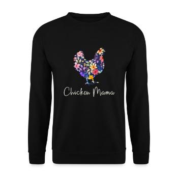Poulet maman poule fleurs paysanne mignon poulet - Sweat-shirt Unisexe - noir - Devant - Alina (178cm) & Michal (187cm)