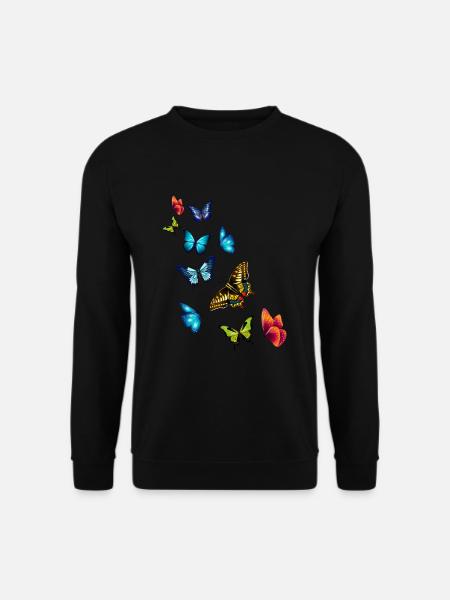 Mädchen Schöne Bunte Schmetterlinge - Unisex Pullover - Schwarz