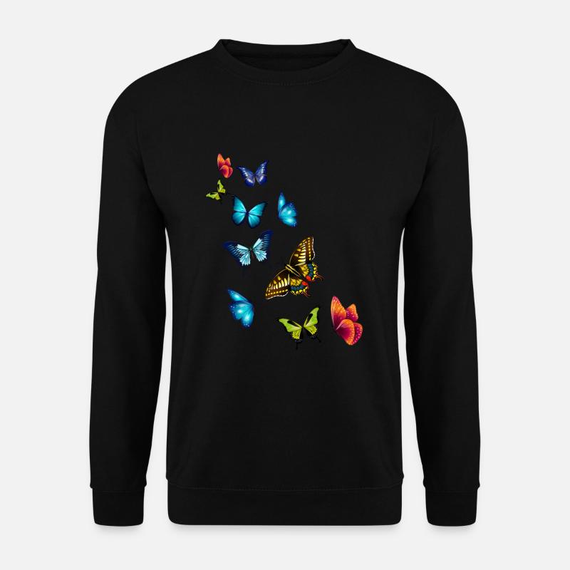 Mädchen Schöne Bunte Schmetterlinge - Unisex Pullover - Schwarz