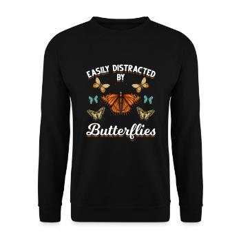 Beautiful butterflies girls butterfly - Unisex Sweatshirt - black - Front - Alina (178cm) & Michal (187cm)